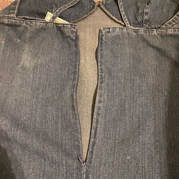 Vintage Route 66 Denim Dress Size 12 Straps Knee Length 90's Retro Y2K Preppy - Picture 12 of 12